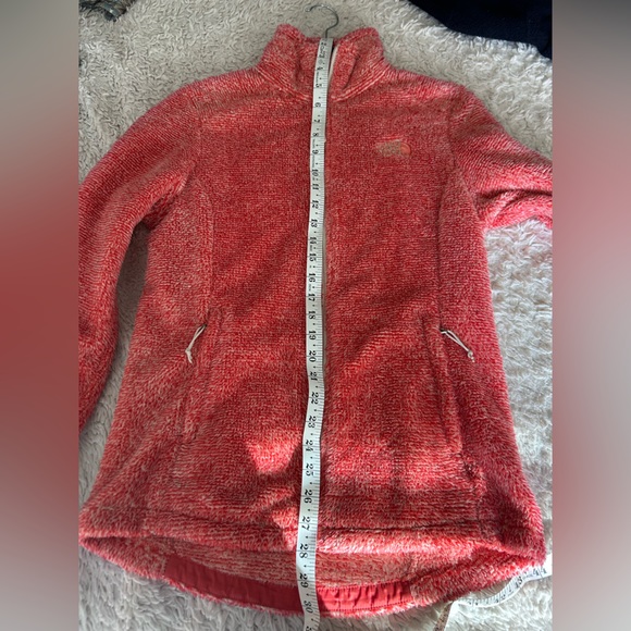 The North Face Tangerine Orange/White Heather Full Zip Fleece Jacket w/Pockets.S - Picture 12 of 12